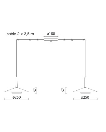 ORION * COLGANTE LED NEGRO/CUERO  2L*8W 3000K